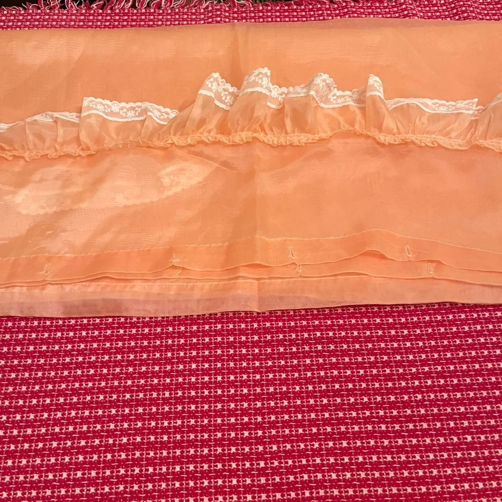 Vintage Sears peachy Voile Shower Curtain/ Firm Price
